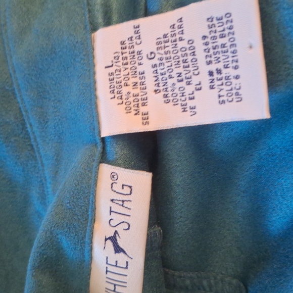 Ultra Suede White Stag Button Down Teal Dress Size Large - Picture 5 of 7